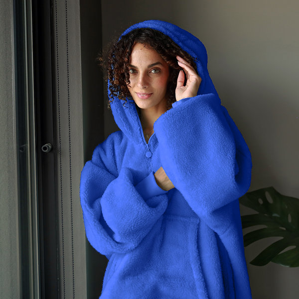 Catalonia Wearable Blanket Oversized Hoodie Sweatshirt with Zipper